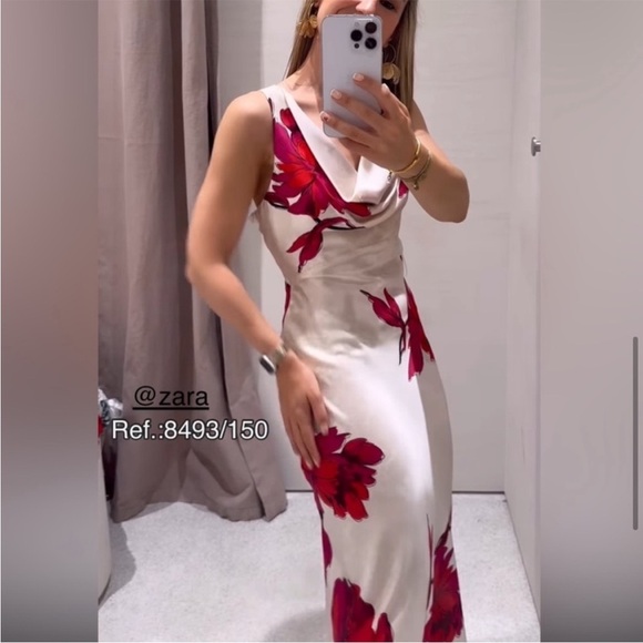 NWT Zara  dress maxi satin floral boho  SIZE XS
🚨FIRM  PRICE NO DISCOUNT - Picture 9 of 16